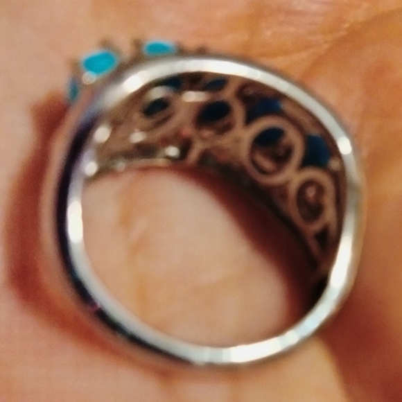 Sleeping Beauty Turquoise Ring in Vermeil YG and Platinum Over Sterling Silver - Picture 5 of 9